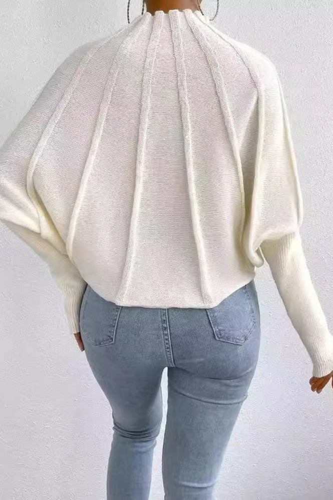Half Turtleneck Batwing Knit Sweater