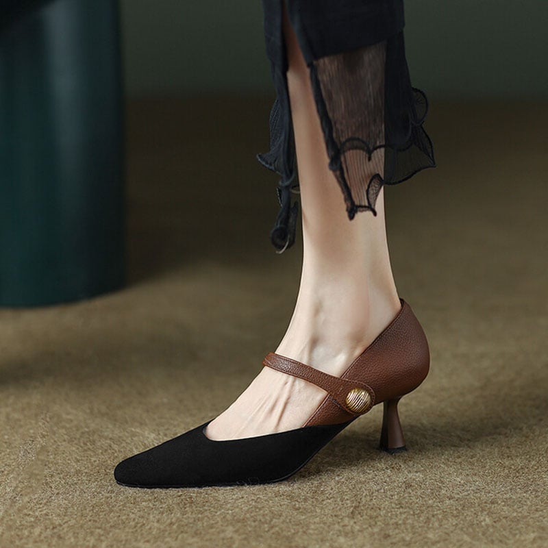 Mashika Pointy Toe Stiletto Mary Jane Shoes