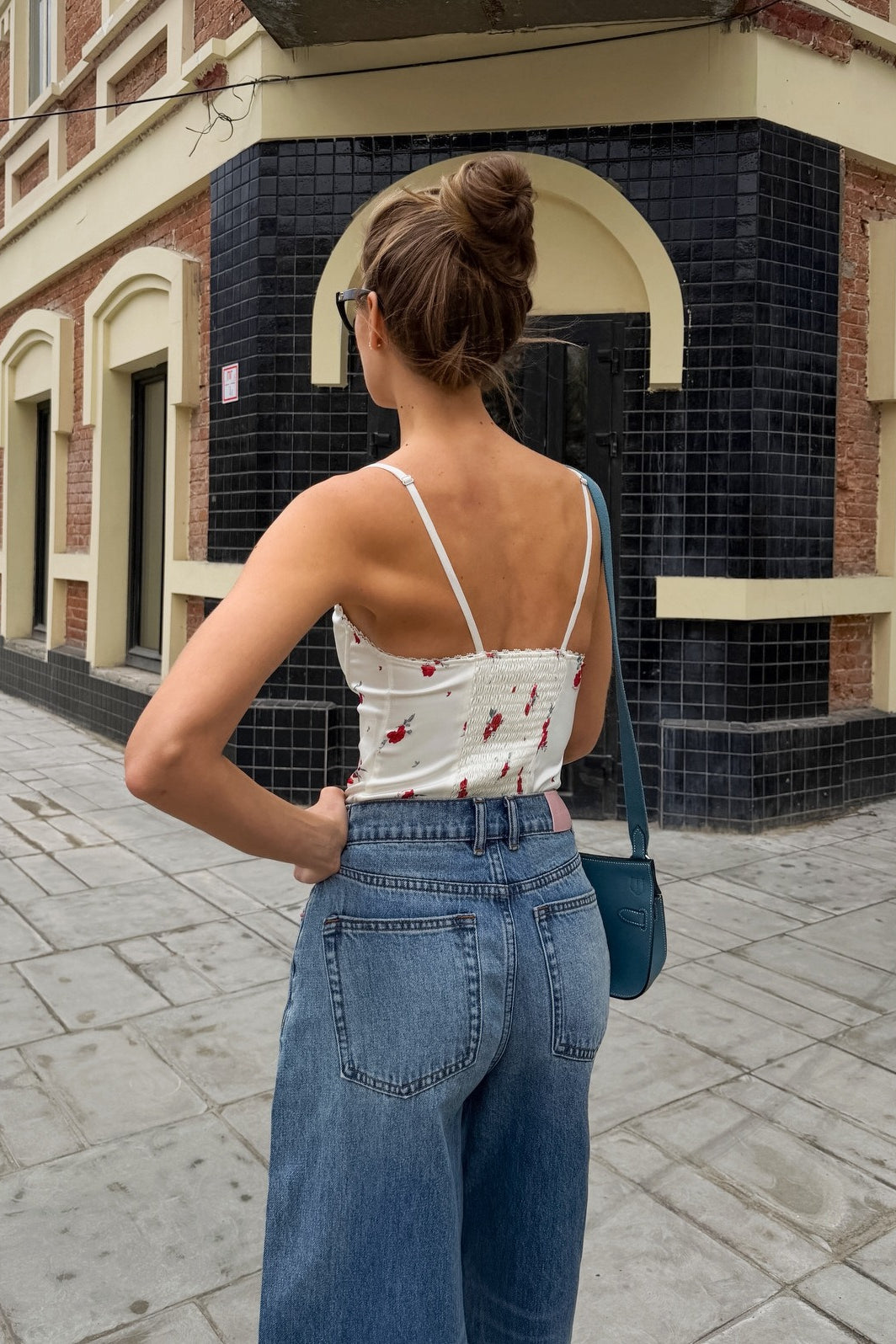 Floral Print Ruched Cami Top