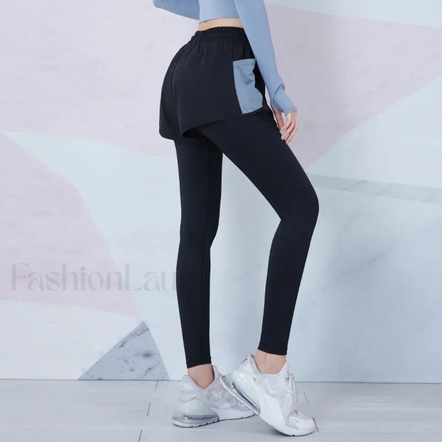 Elastic Waist Mesh 2 in 1 Gym Leggings Sweatpants