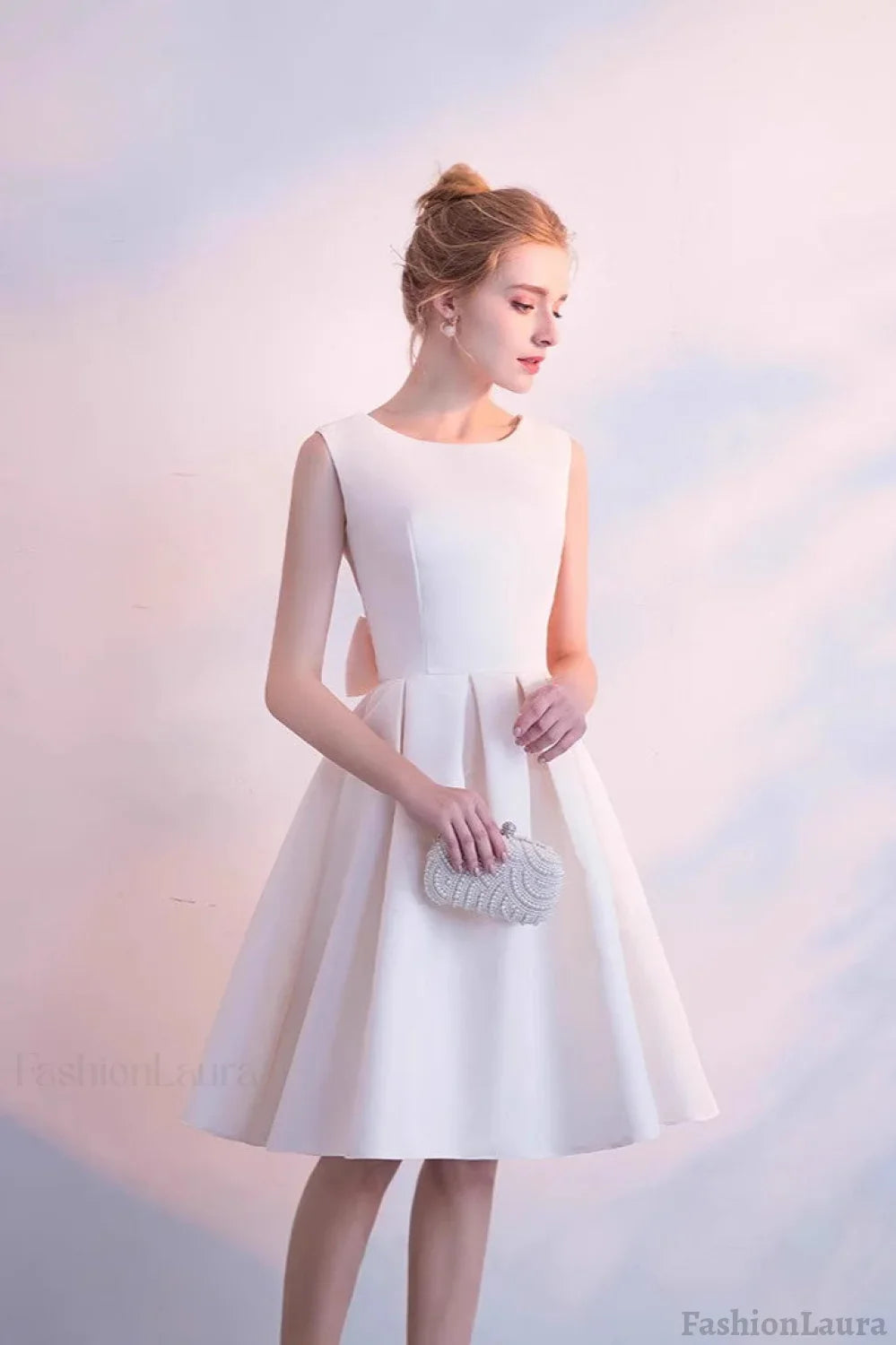 Elegant Bow Mini Party Dress