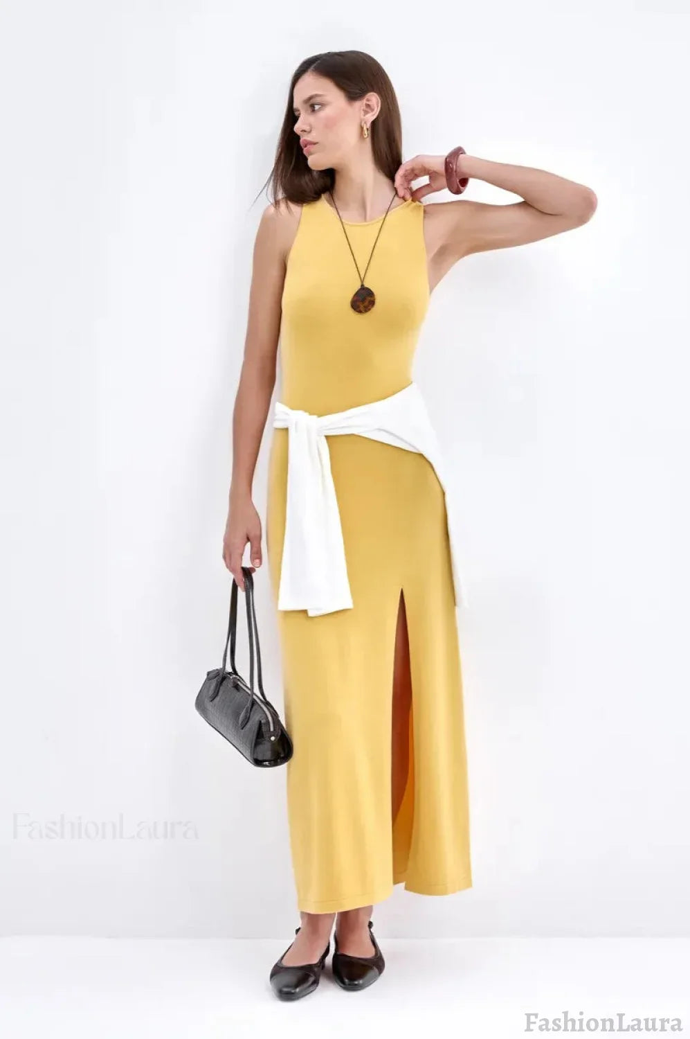 Elegant Knit Sleeveless Sweater Dress