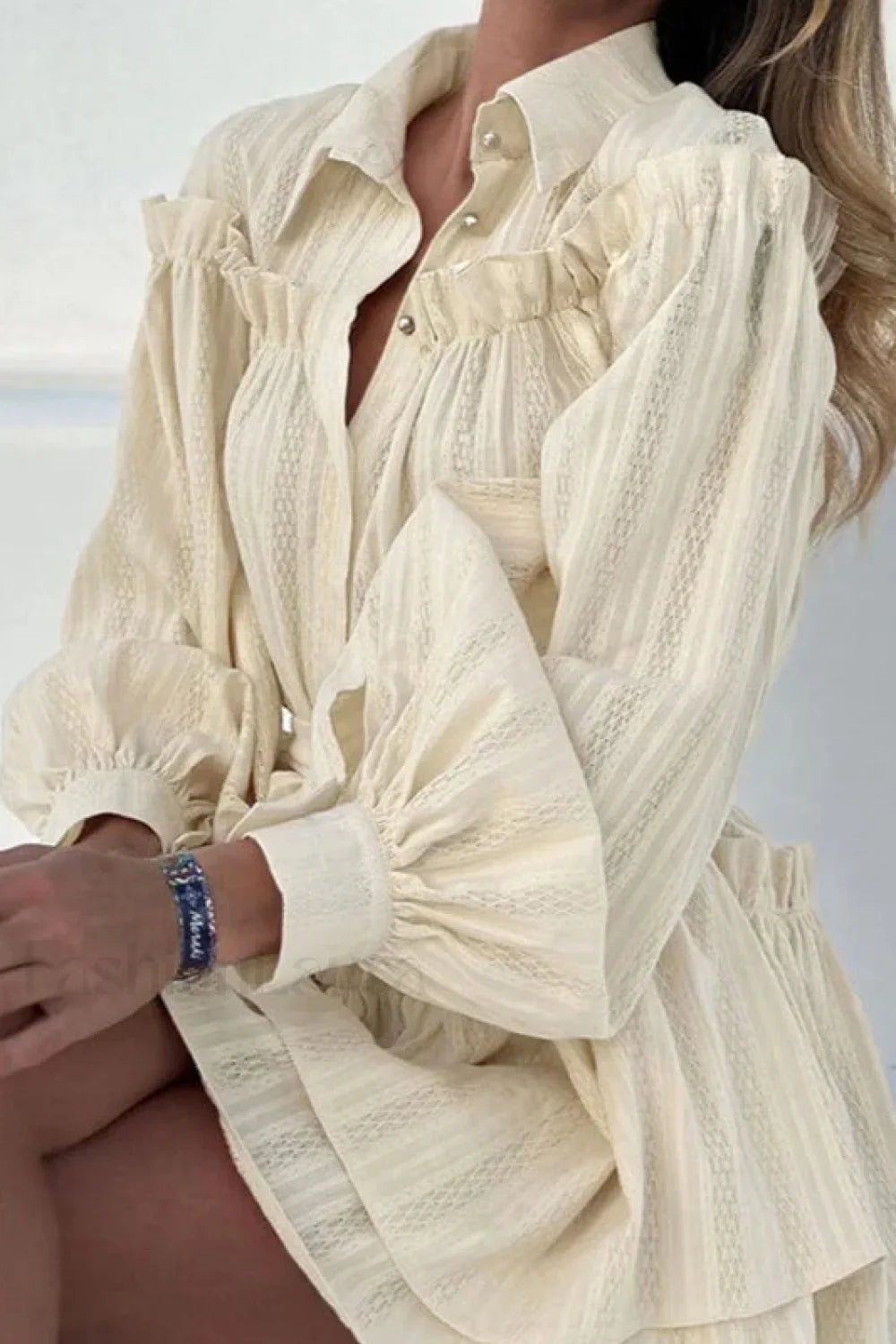 Elegant Lantern Sleeve Boho Dress