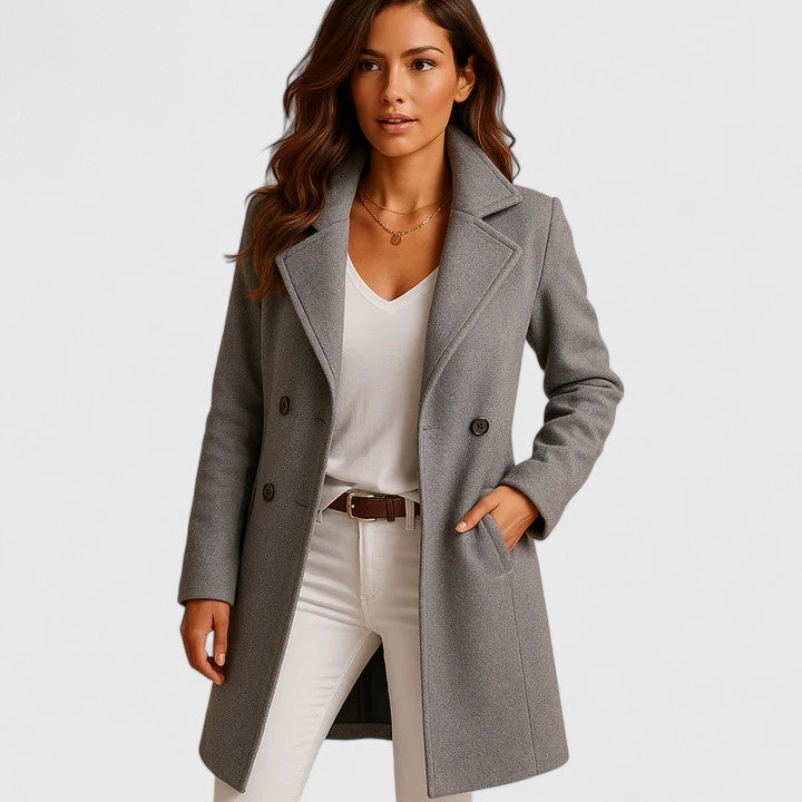 Notch Lapel Single Breasted Longline Coat