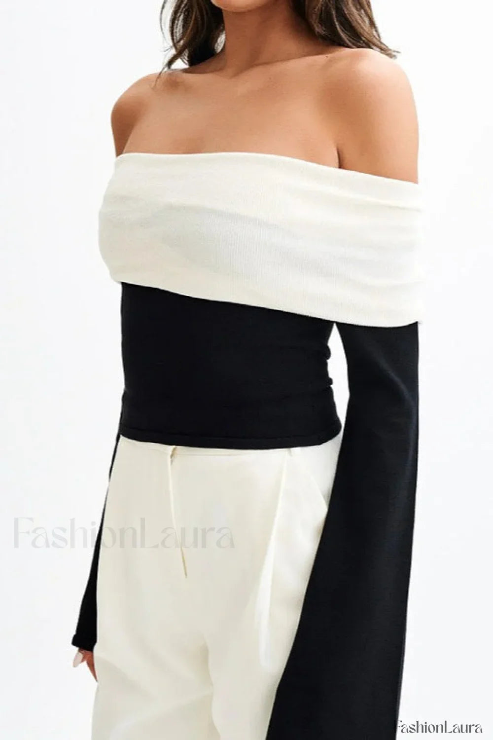 Elegant Off Shoulder Knit Sweater