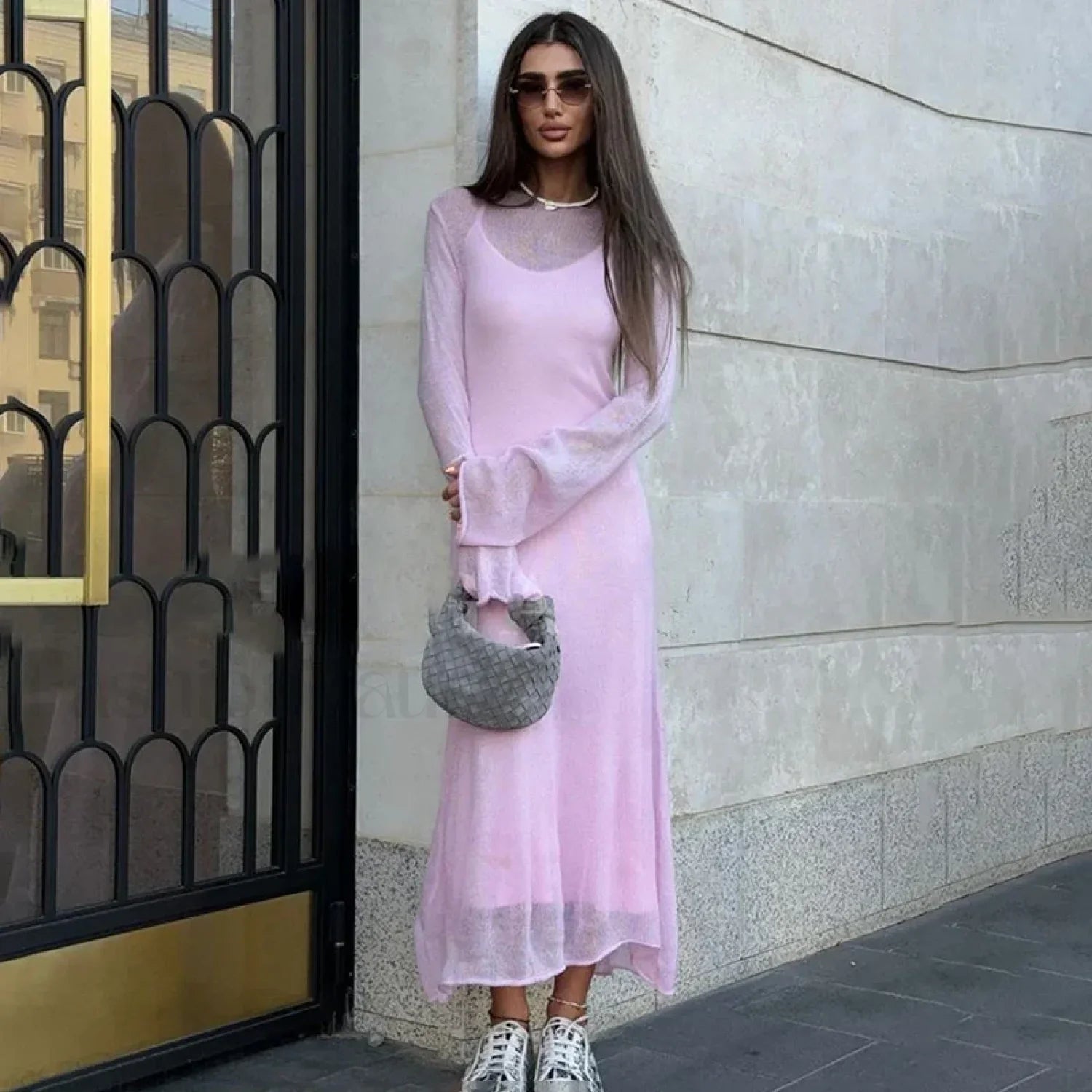 Elegant Solid Knit Beach Cover Up