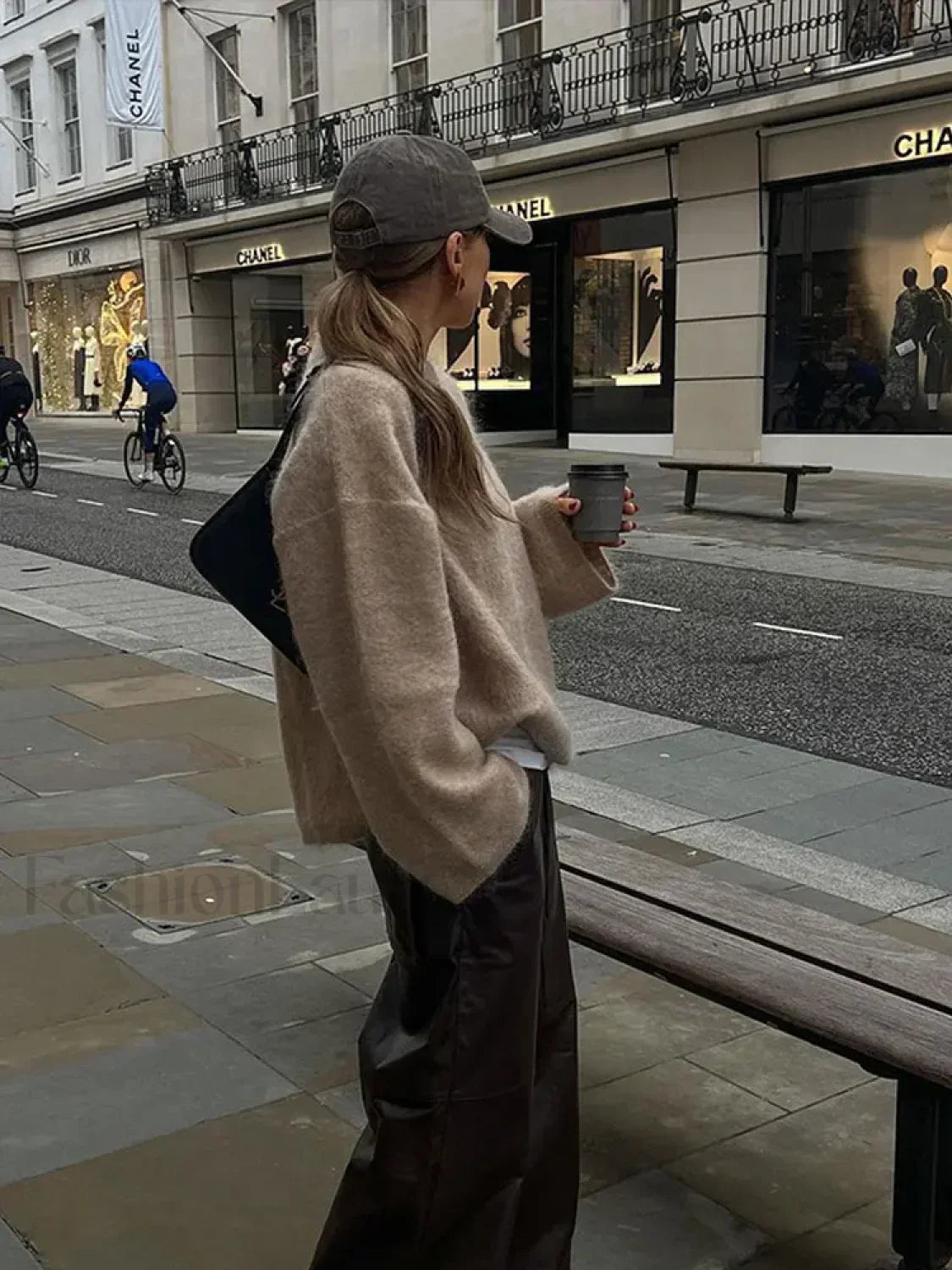 Crew Neck Long Sleeve Fuzzy Knit Oversized Pullover Sweater 2