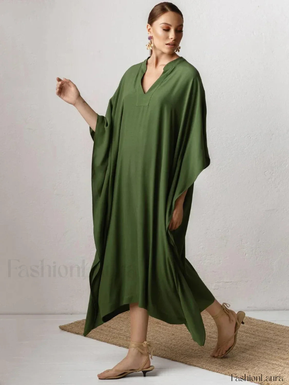 Elegant V-Neck Tunic Beach Cover Up