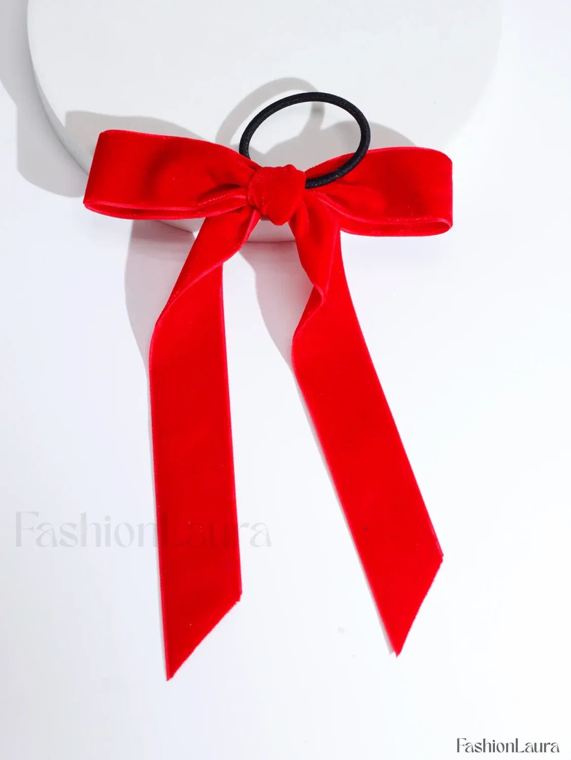 Elegant Velvet Bow Knot Soft Ribbon Elastic Christmas Hair Accessory