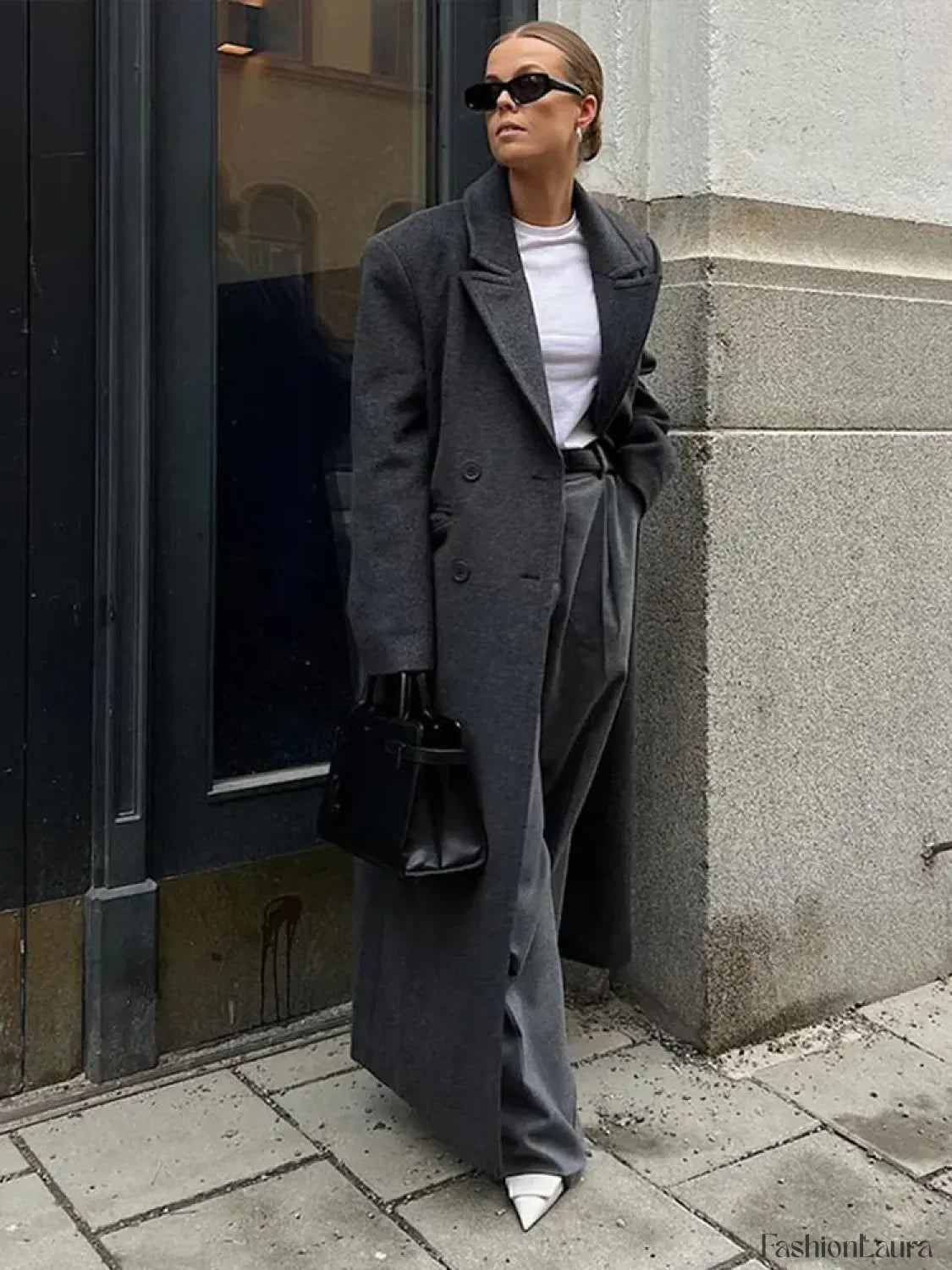 Elegant Women's Woolen Overcoat Double Breasted Overcoats