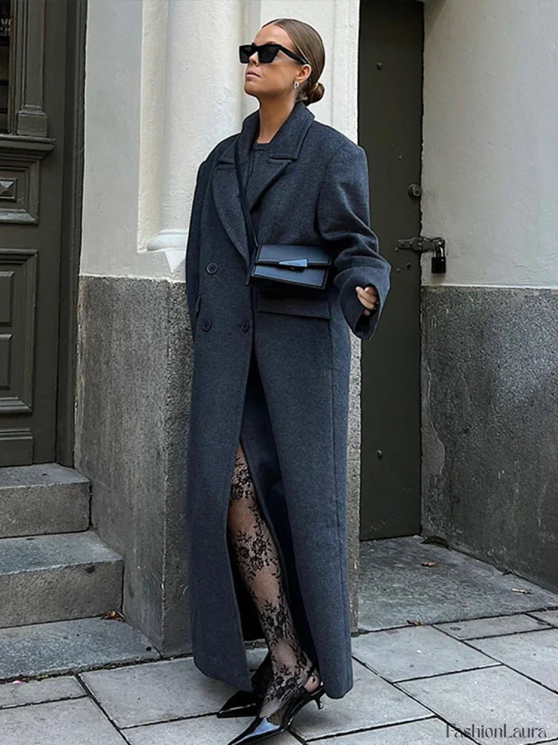 Elegant Women's Woolen Overcoat Double Breasted Overcoats