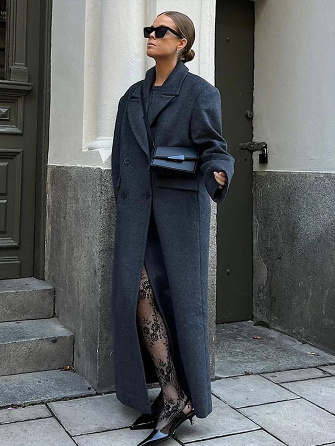 Elegant Women's Woolen Overcoat Double Breasted Overcoats