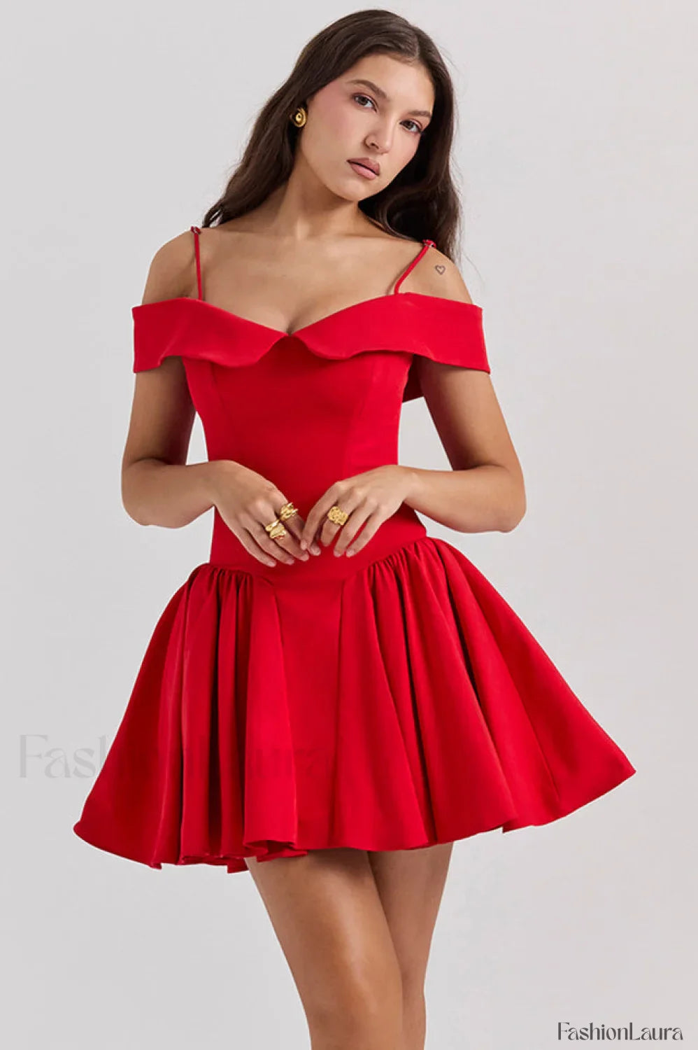 Elida Black Stylish Mini Dress