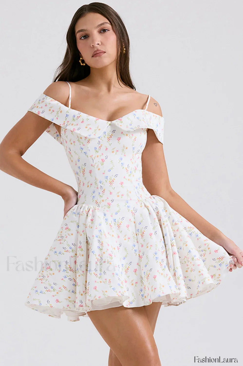 Elida Black Stylish Mini Dress