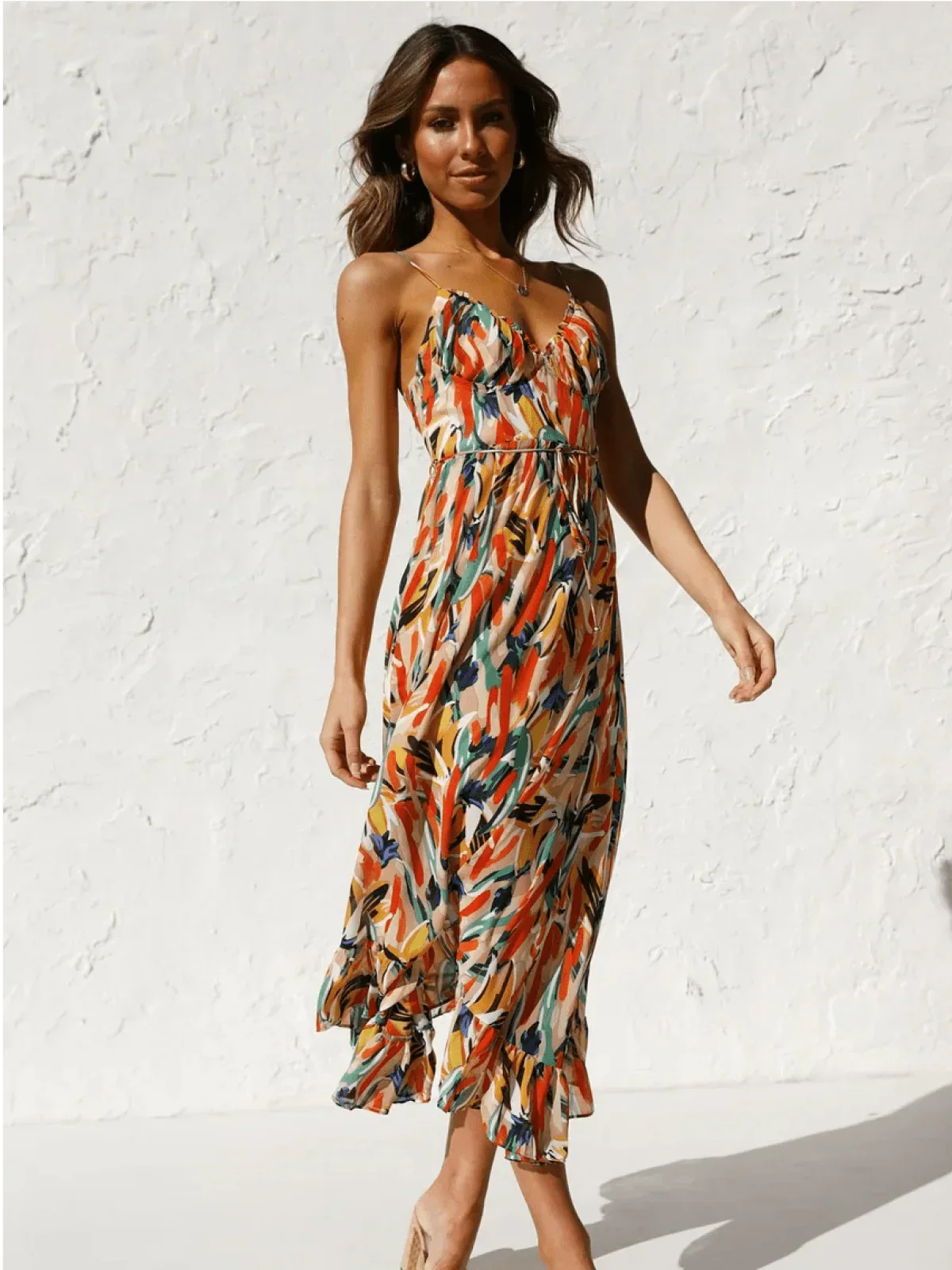 Statement Lorena Premium Chiffon Midi Dress Elevated Occasion Wear