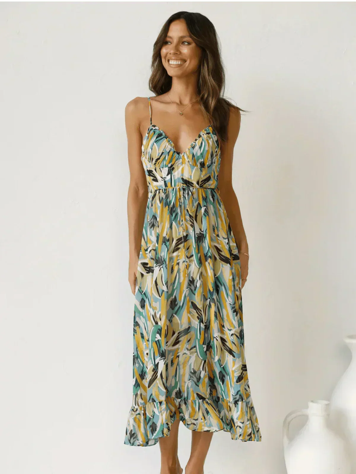 Statement Lorena Premium Chiffon Midi Dress Elevated Occasion Wear