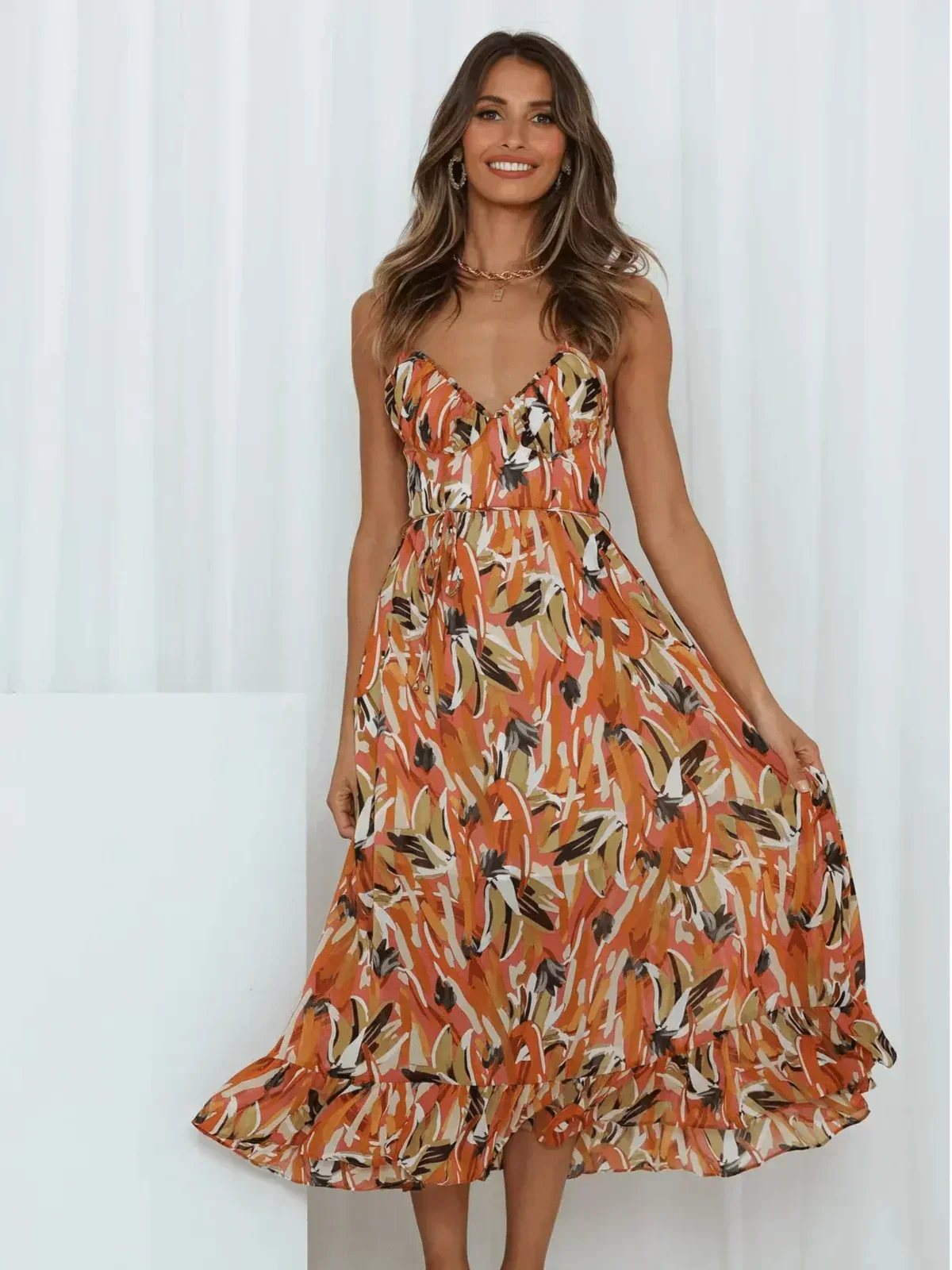 Exclusive Samantha Colorful Midi Dress Boutique Collection