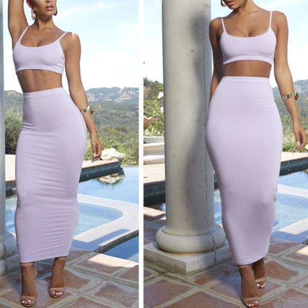 Ellie Bralette Top & Long Skirt Set