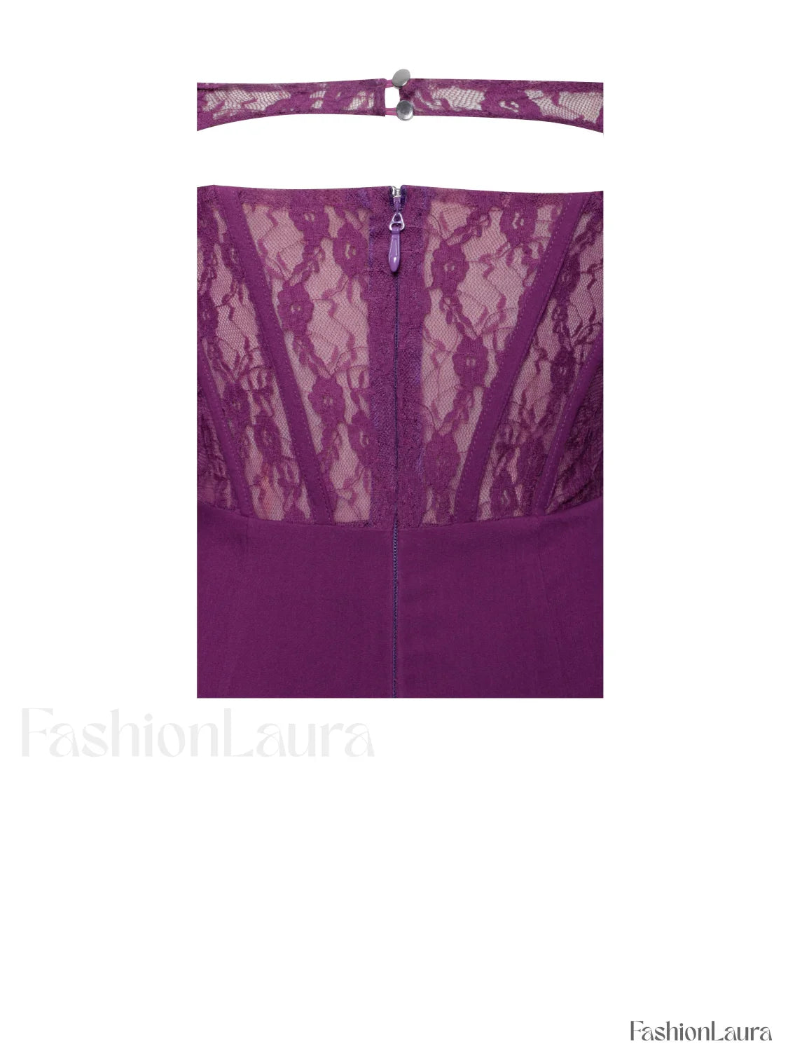 Elsie Purple Lace Charming and Crepe Mini Dress