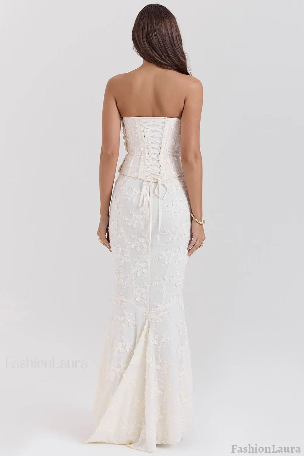 Embroidered Bustier Bodycon Formal Dress