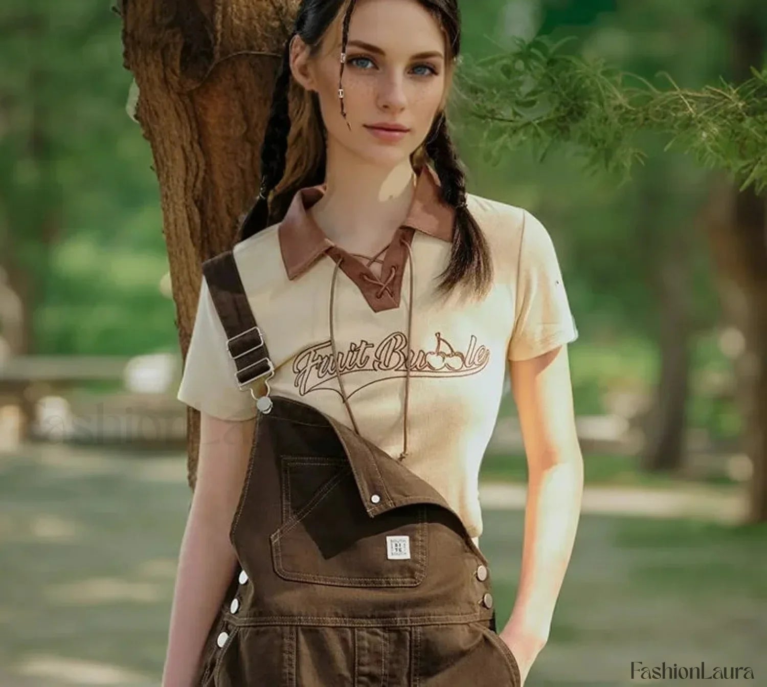 Embroidered Contrast Polo Cotton T-Shirt