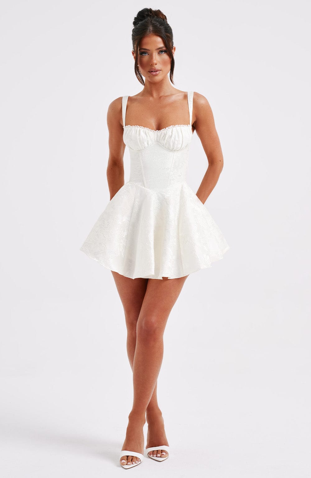 Jacquard Sweetheart Corset Fit and Flare Mini Dress 13