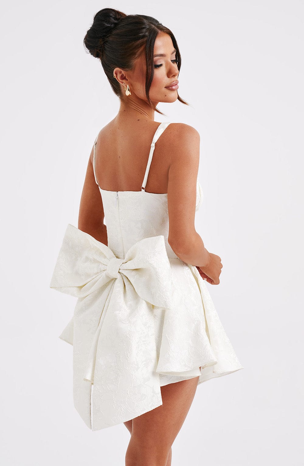 Jacquard Sweetheart Corset Fit and Flare Mini Dress 11