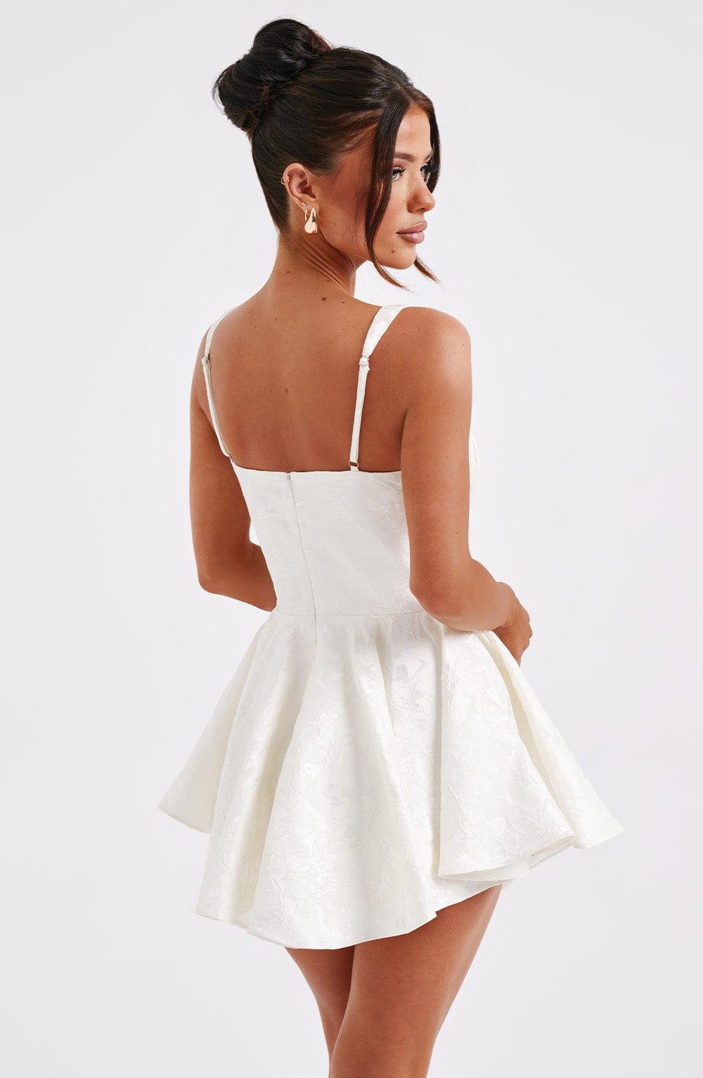Jacquard Sweetheart Corset Fit and Flare Mini Dress 12