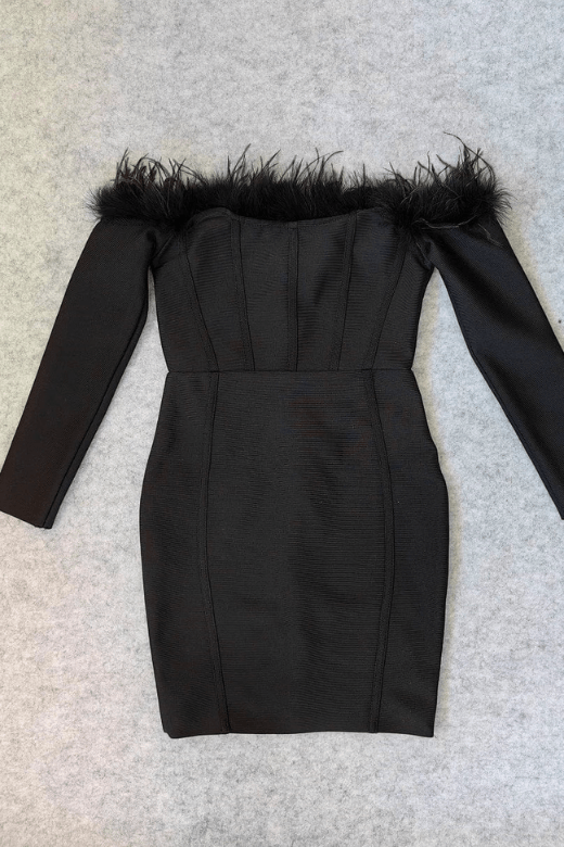Erin Long Sleeve Bandage Mini Dress - Classic Black