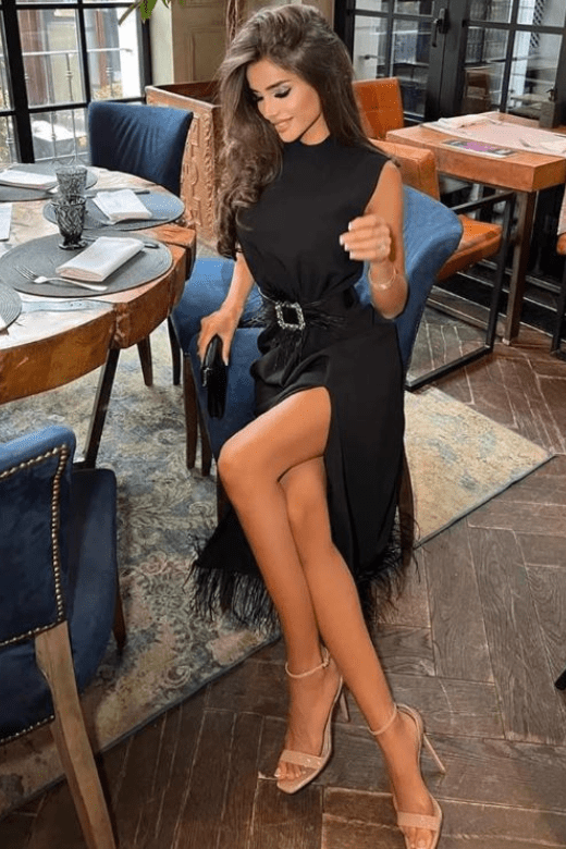 Erin High Neck Bandage Dress - Classic Black