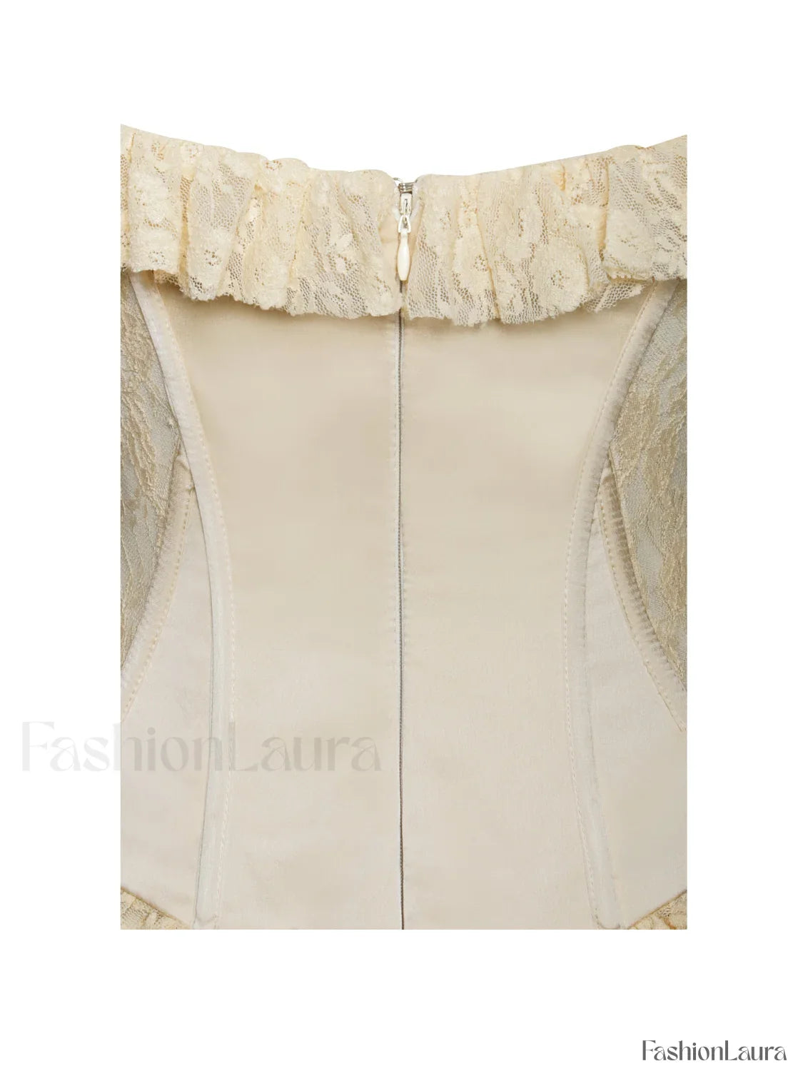 Ersilia Pale Yellow Satin Lace Trendy Peplum Corset Off Shoulder Maxi Dress