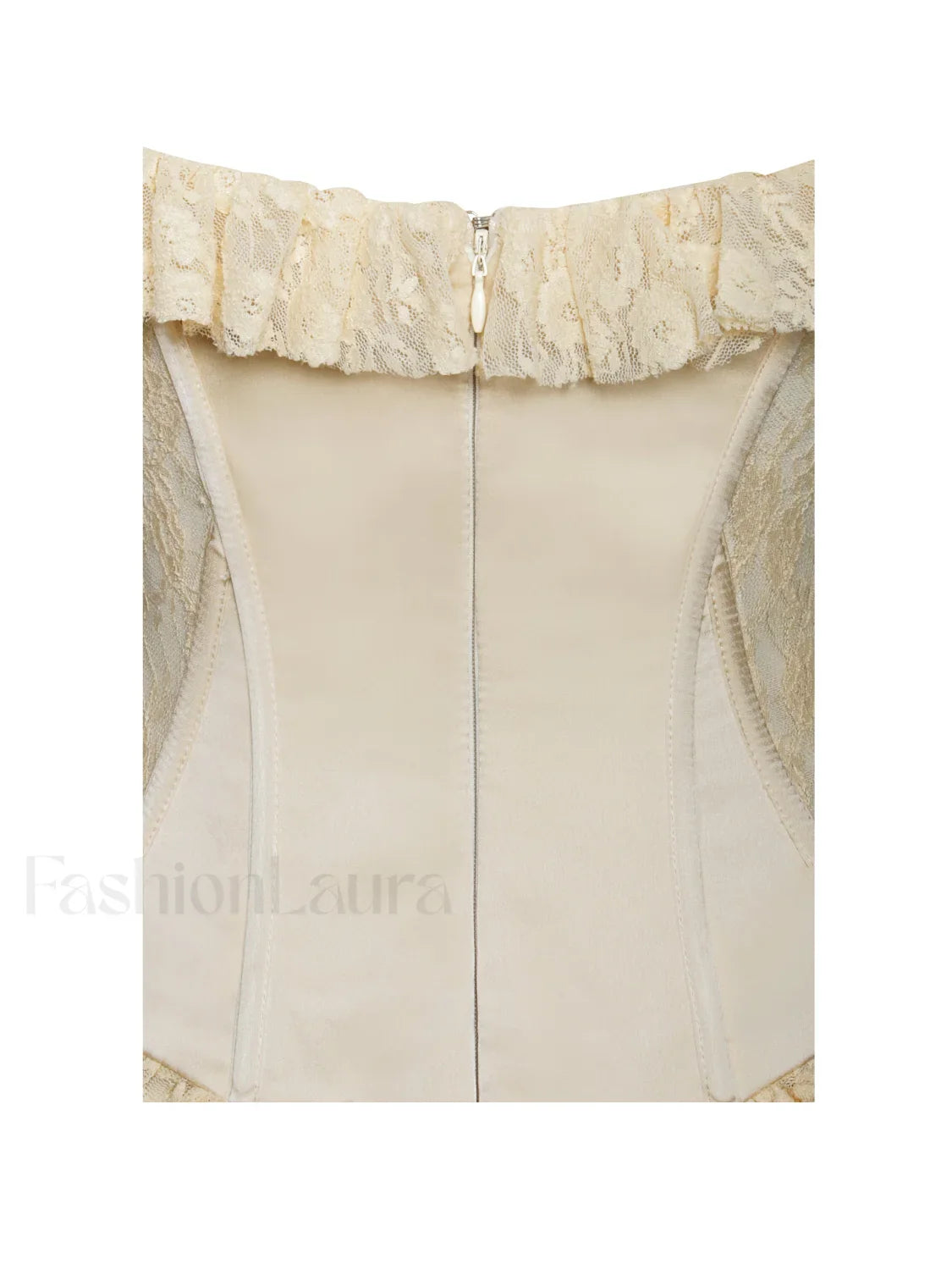 Ersilia Pale Yellow Satin Lace Trendy Peplum Corset Off Shoulder Maxi Dress