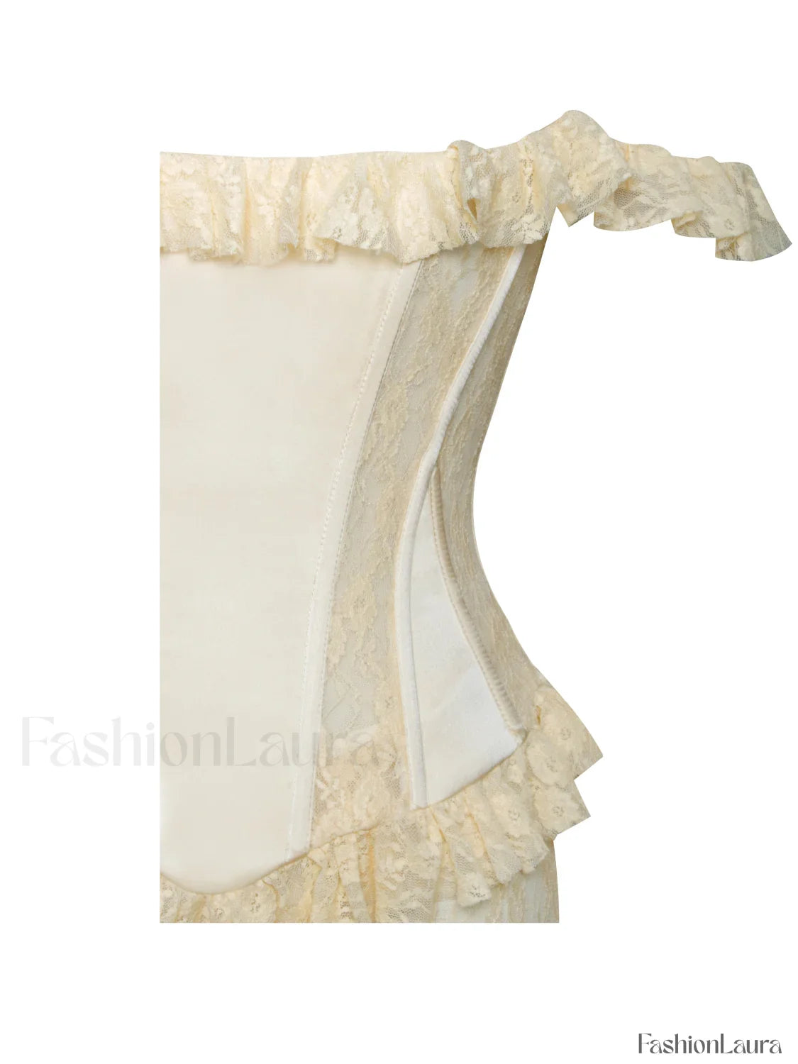 Ersilia Pale Yellow Satin Lace Trendy Peplum Corset Off Shoulder Maxi Dress
