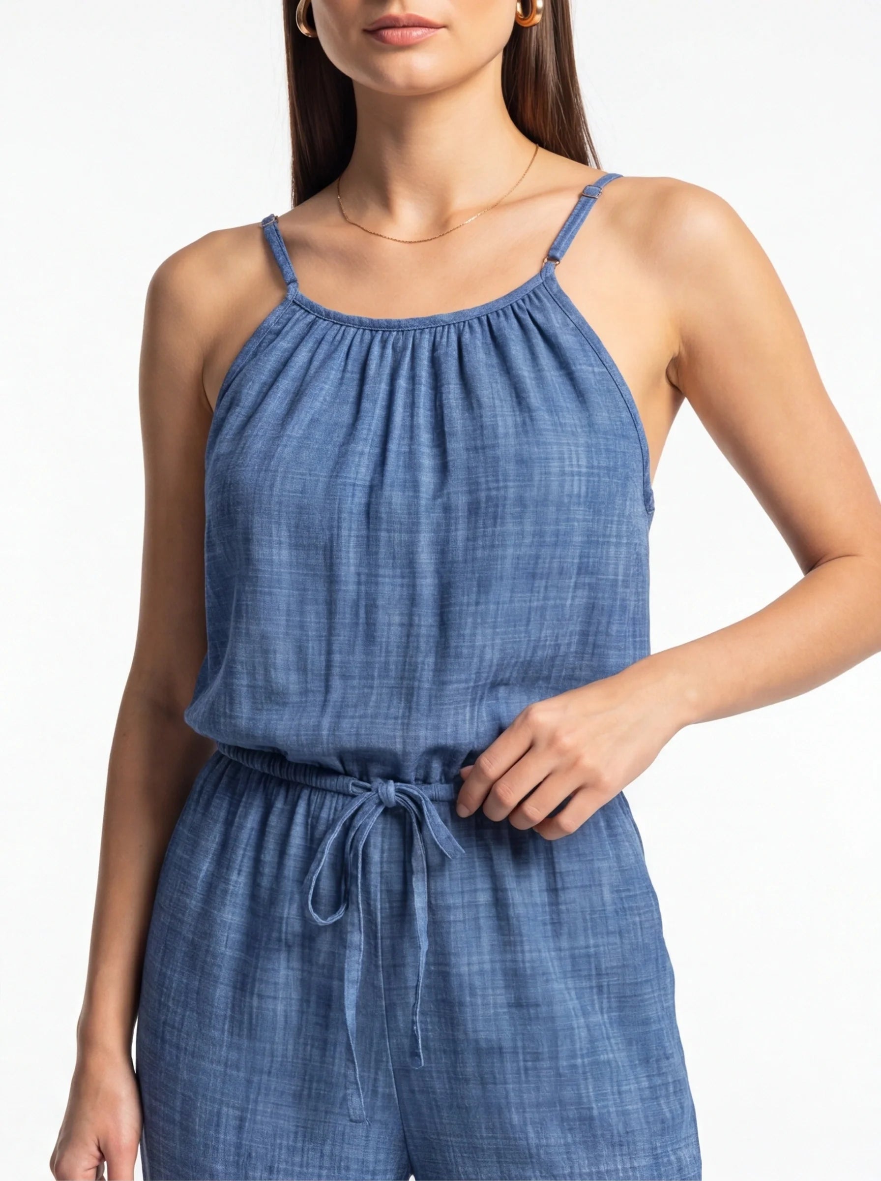 Stylish Lightweight Summer Jumpsuit with Pockets & Adjustable Straps - Jamota