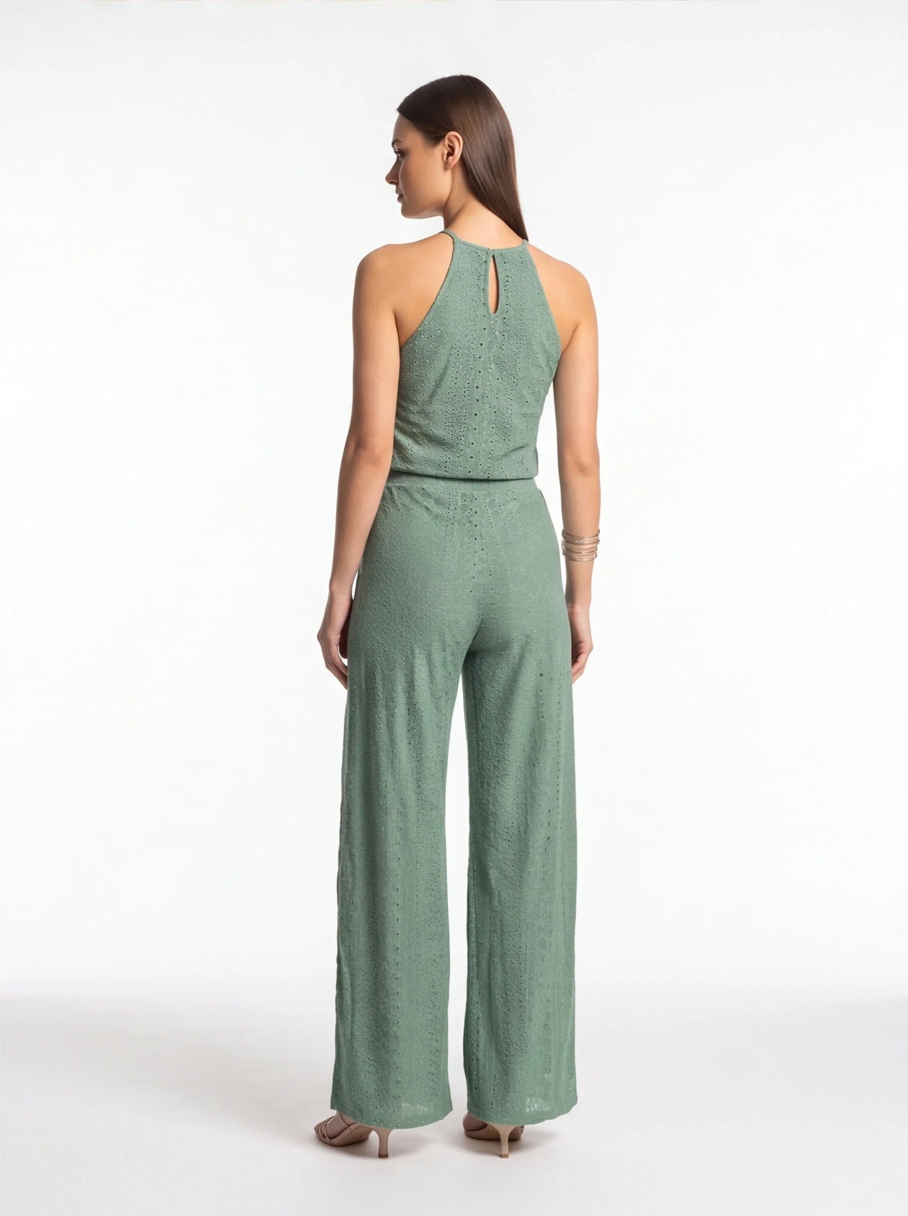 Elegant Textured Two-Piece Vacation Set with Adjustable Waist & Pocket