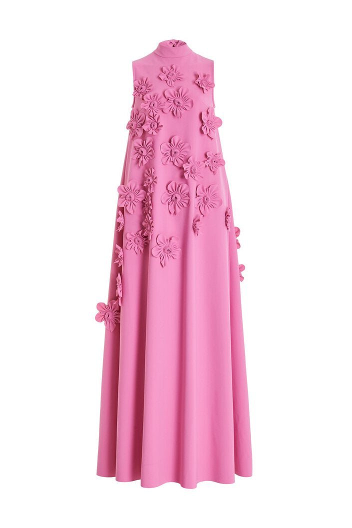 Rita Timeless Sleeveless Maxi Dress with Floral Embellishment Signature Edit