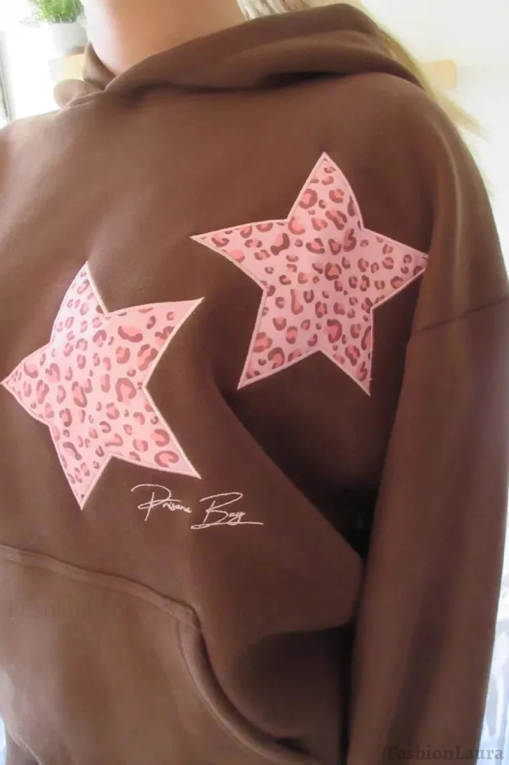 European American Star Embroidered Hooded Hoodie
