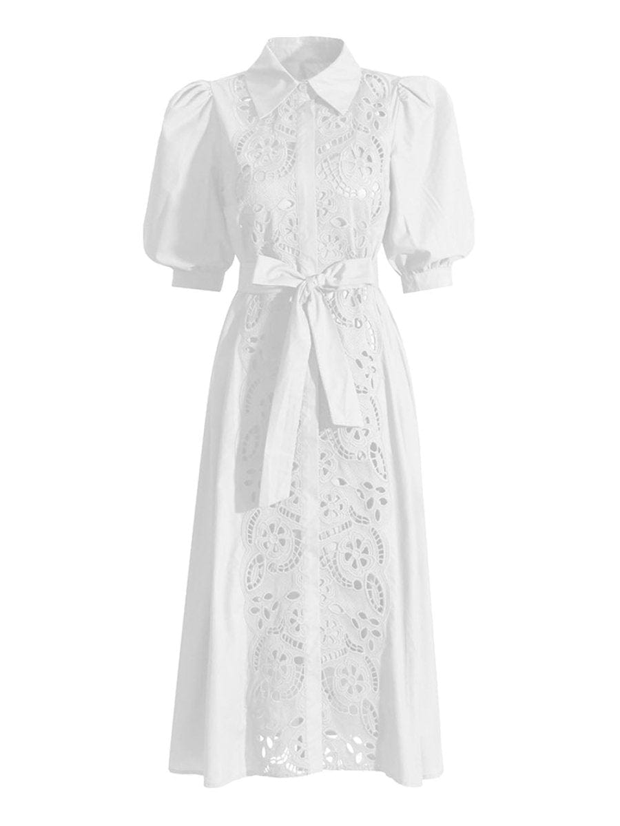 Evelyn Lace Midi Dress - View 14