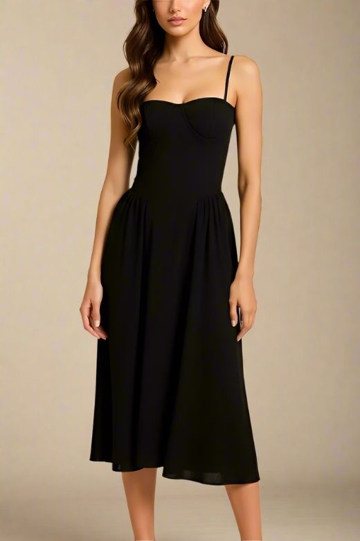 Everly Midi Dress - Classic Black