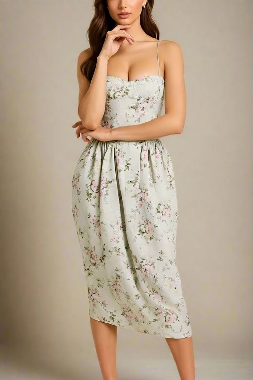 Everly Midi Dress - Mint Green