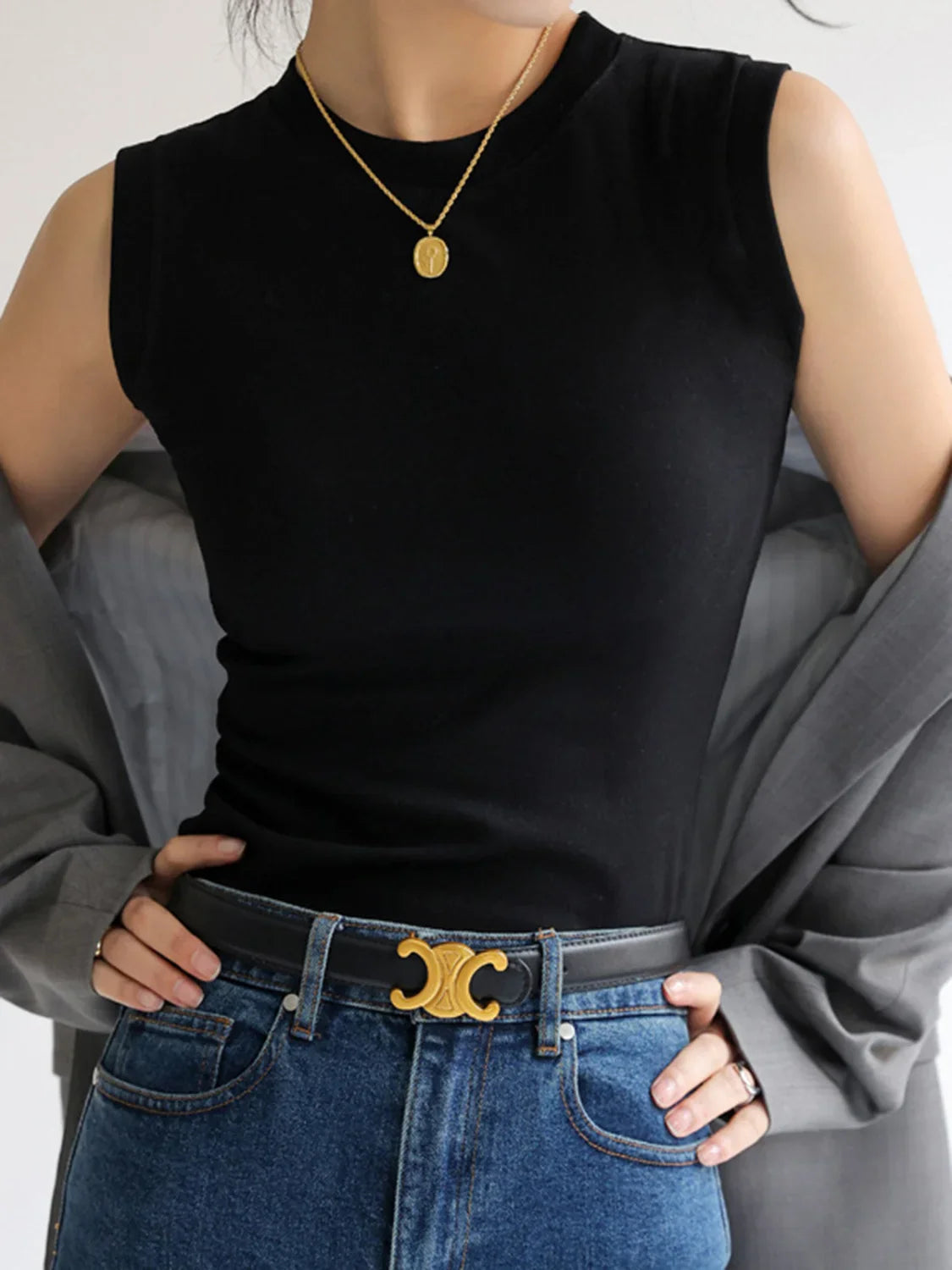 Everyday Cotton Graceful Tank Top Black / XS Tank Tops & Camis