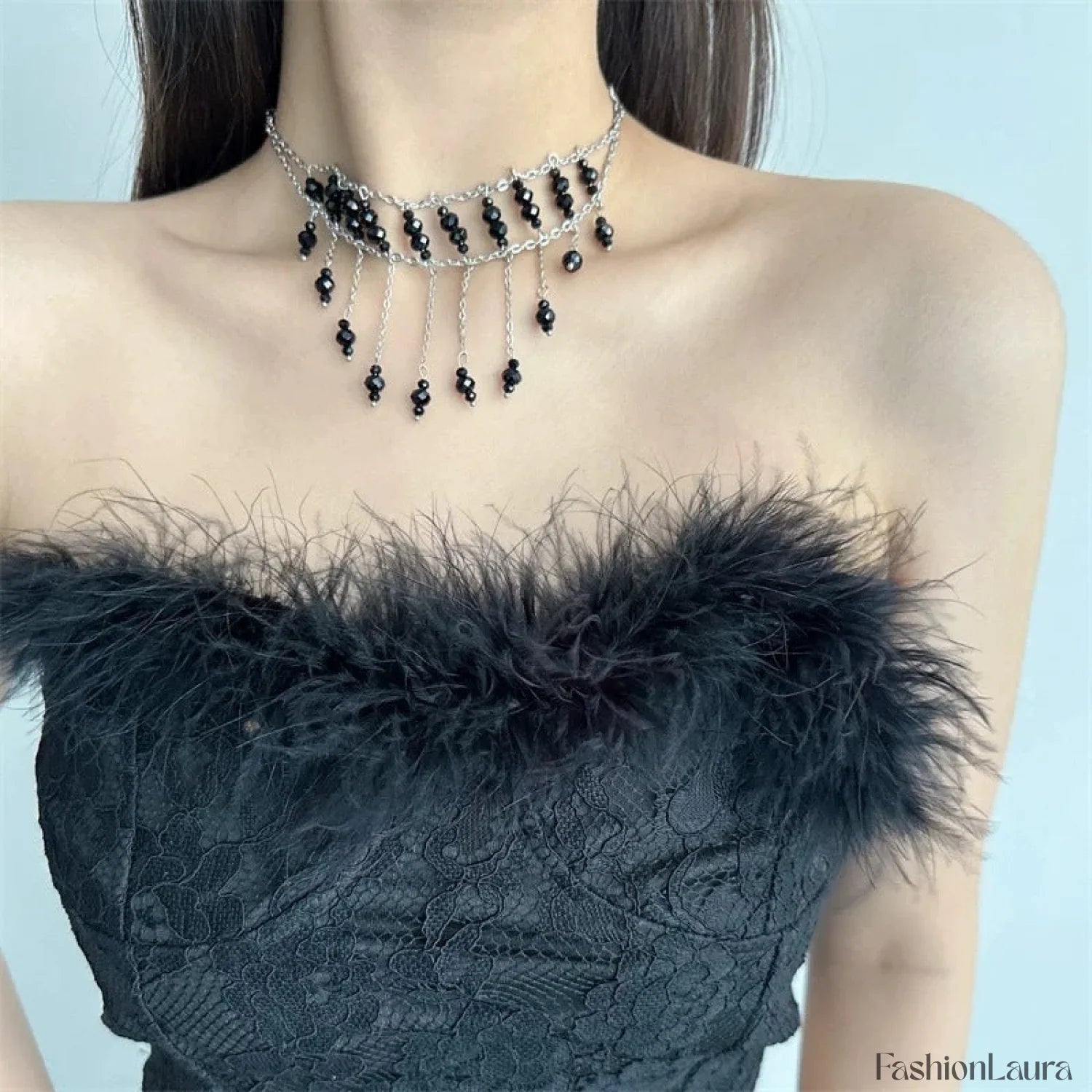 Exaggerated Vintage Tassel Cross Pendant Necklace