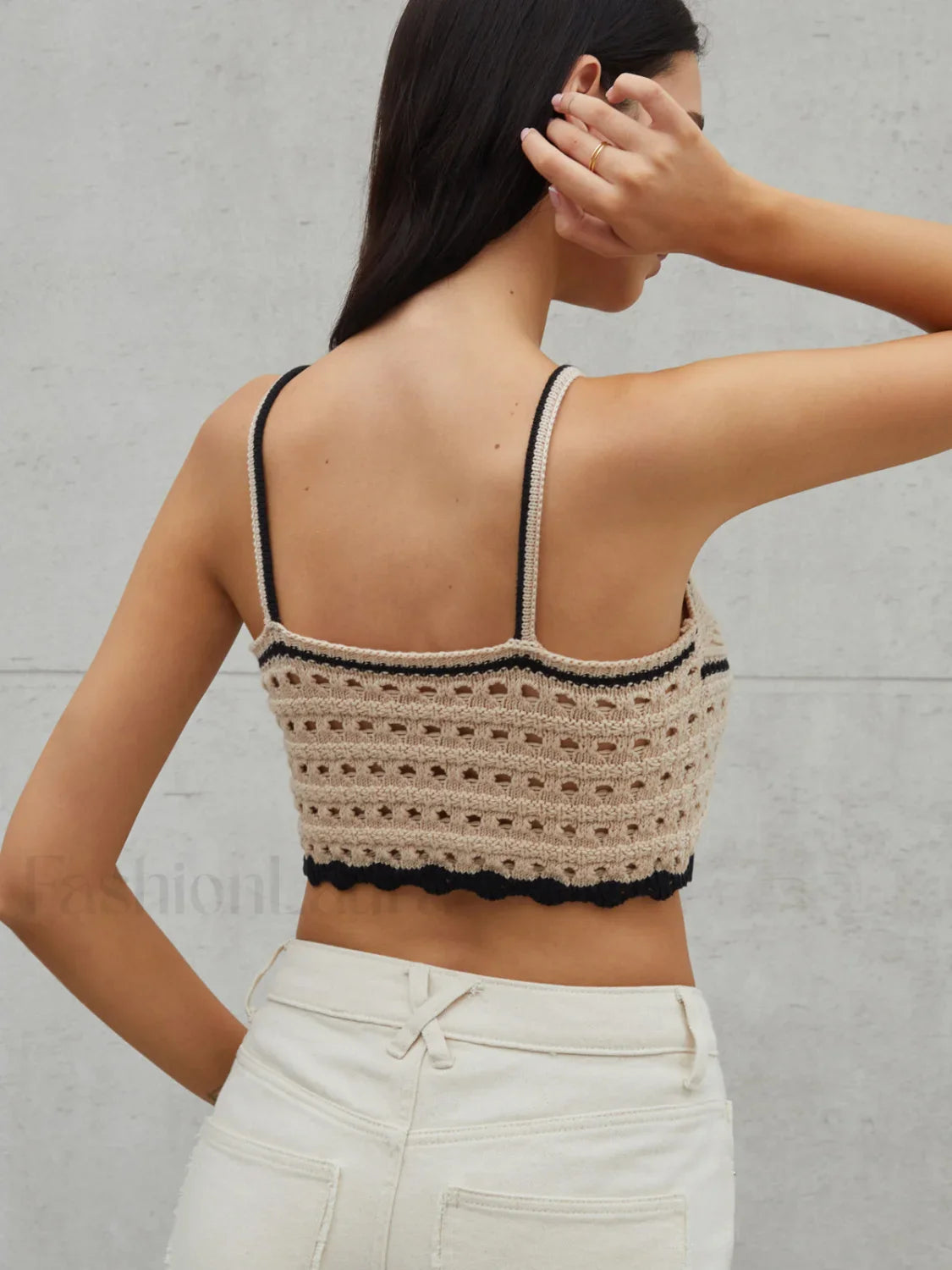 Eyelet Crop Graceful Sweater Vest