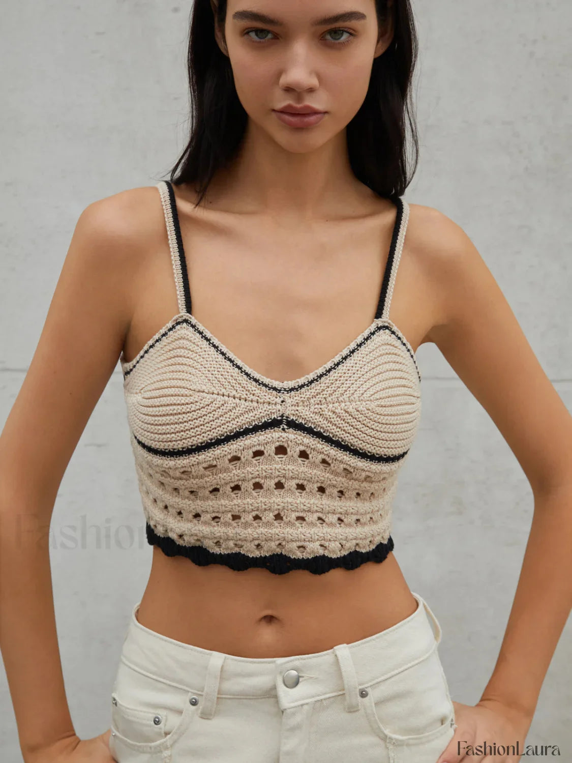 Eyelet Crop Graceful Sweater Vest