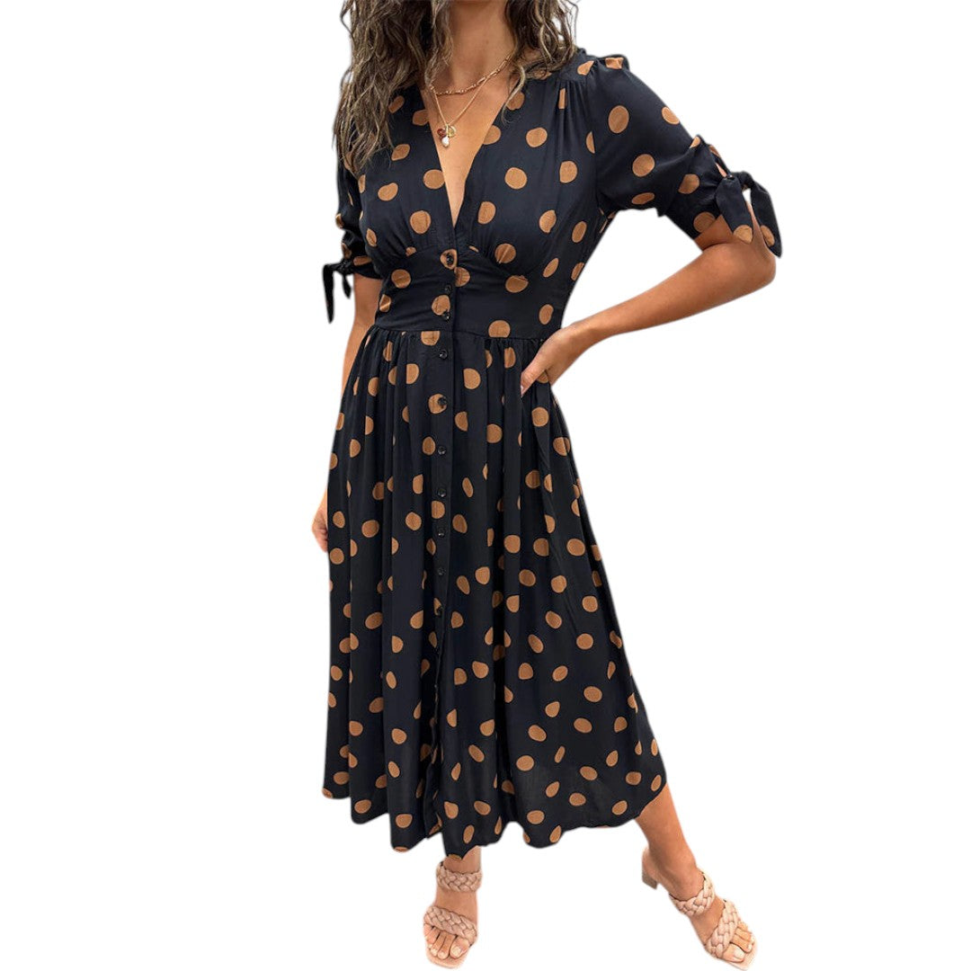 Monique™ | Elegant Polka Dot Dress Black (Almost sold out)