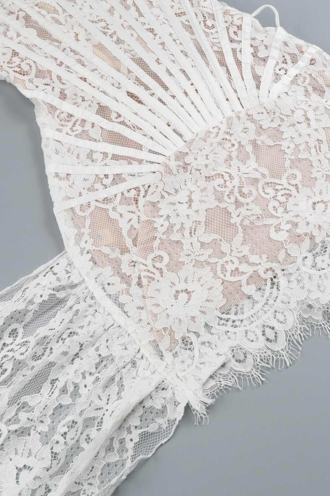 Lace Strapless Corset Sheer Mini Prom Dress