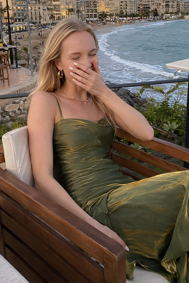 Chiffon Spaghetti Strap Maxi Dress