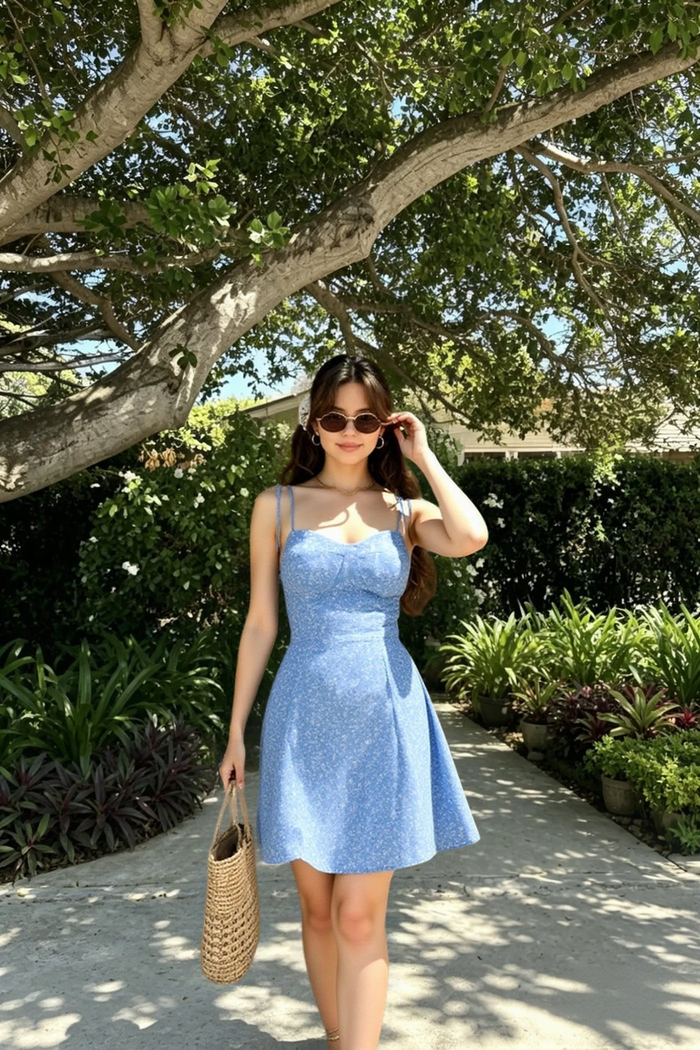 Floral Lace Up Corset Mini Dress