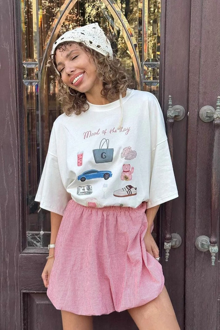 Hand Painted Print Oversized T-Shirt