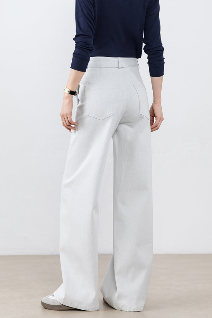 High-Waist Wide-Leg Denim Jeans